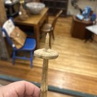 Antique Natural Wood Drop Spindle Weathered Patina Hand Made 15 