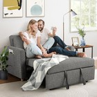 3-in-1 Convertible Sleeper Sofa Pull Out Couch Bed Futon Sofa Adjustable Backres
