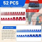 52pcs Nut And Bolt Thread Checker 24 Metric   28 Sae Inch Thread Gauge Set  Deta