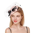 Women s Fascinator Hat Hair Clip Feather Flower Pillbox Hat With Veil Headband