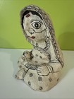 Madhubani Hand Painted Nursing Mother Paper Mache Folk Art Figurine India  7   