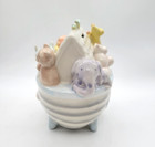 Noahs Ark Bank Ceramic Baby Gift Nursery Decor Mint -free Shipping