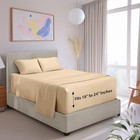  Extra Deep Pocket Size Sheet Set - 4 Piece Ultra Soft   Queen 03 - Beige Cream