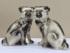 Vintage Staffordshire-style Porcelain Pug Dog Statue Pair 1 Of 2