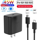 For Samsung Galaxy S22 S23 S21 45w Type Usb C Super Fast Wall Charger 6ft Cable