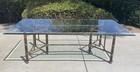 Authentic Mcguire Bamboo Dining Table  Beveled Glass Top  Nice  Uship Delivery 