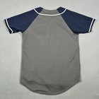 New York Yankees Dynasty Baseball Jersey Mens M Gray Blue Top Hat Patch Mlb