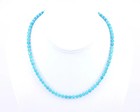 Arizona Turquoise Necklace   4mm Square Beads  Sterling Silver Accents
