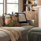 Square Floral Bloom With Scallop Flange Throw Pillow Navy - Threshold Designed