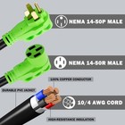 25 Feet 50 Amp Rv Extension Cord  Heavy Duty 6 3  8 1 Stw Awg Gauge 50 Amp Rv   