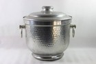 Vintage Hammered Aluminum Ice Bucket Made In Italy