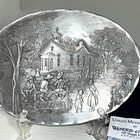 Vtg Wendell August Forge Amish One Room Schoolhouse 6 75 X 5  Etched Scene