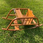 Happy Land Playthings Childs Wooden Rocker Vintage 1950 Rocking Chair Seat Bead