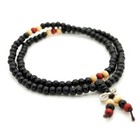 Stretch Wrap Mala Bracelet 108 6mm Bead Beautiful Black Wood Prayer Buddha Dorje