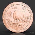 2 Oz Year Of The Pig Copper Round  999 Fine Avdp