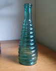 Pretty Teal Green S p  stickney   Poor  1880s Spiral Ring Beehive Sauce Bottle