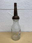 Wolf   s Head Motor Oil Bottle Spout Cap Glass Vintage Style Gas Station