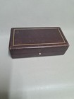 Antique Leather Purple Silk   Velvet Jewellery Box - 1890s- 1930s - Real Vintage