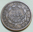 Rare 1837 Pre Civil War U s  Hard Times Token - Millions For Defence Lot 381