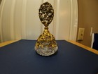Vintage Matson-style Ormolu Floral Overlay Crystal Perfume Bottle