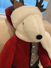 Woof   Poof 2001 Reindeer Santa Plush Collectible 27    W bells   Jeweled Buttons