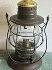 Boston And Maine Railroad Brass Top Bell Bottom Lantern  With Cast Globe 