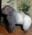 Striking Hand Needle Felted Silver Back Gorilla Figurine Great Workmanship