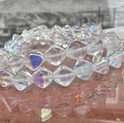 Crystal Ab Bicone 6mm Czech Glass Beads 25  Rainbow Iridescent Finish
