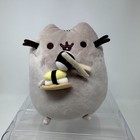 Gund Pusheen Sushi Plush Stuffed Animal Gray Cat Eating Snack Cuddle Kitty 9 