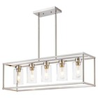 5 Light Dining Room Light Fixture Rectangular Modern Farmhouse Chandelier 