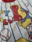 Vintage  Hippo Baseball Theme 2pc Baby Outfit Set 9m Striped Bodysuit Pants