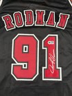 Dennis Rodman Signed Jersey Chicago Bulls Custom Black  91 Swau Auto Hof Silver