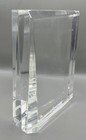 Mcm Clear Lucite Acrylic Asymmetrical Block Picture Frame 7 5 X 6    Heavy