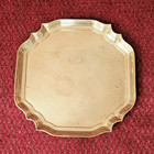Vintage Ornate Brass Serving Tray With Scalloped Edge 17   