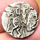 Shahi Kings - Silver Drachm -  samanta Deva   - Bull   Horseman 800 - 1026 Ad