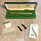 Vtg Cross Selectip Pen 10 Karat Gold Filled Pen W case   Instruction Booklet 