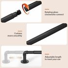 1 Inch Industrial Curtain Rods For Windows 66 To 120 95-150 Inch Black