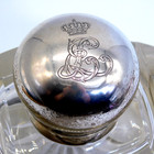 Antique German 800 Silver And Crystal Inkwell 1890 - 1910