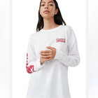 Ganni Graphic Print Long Sleeve Jersey Tee Shirt Love Club Size Medium