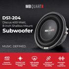 Mb Quart Ds1-204 400 Watt 8 Inch Shallow Slim Dvc 4 Ohm Car Sub  Single Speaker