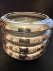 Vtg Frank M  Whiting Co  04 Sterling Glass Crystal Coaster Set 4