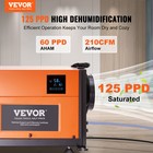 Vevor 125 Ppd Commercial Dehumidifier With Pump Drain Hose Crawl Spaces no Pump 