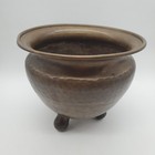 Vintage Hand-hammered  Pot Jardiniere Cauldron With 3 Ball Feet
