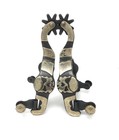 Aj Tack Men s Antique Brown Pirate Skull Spurs With Rowels