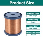 30 Awg Magnet Wire 30 Gauge 80 Oz Enameled Copper Wire 155c 311f 