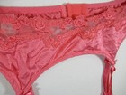 Vintage 90s Victoria s Secret Embroidered Silk Garter Belt Large Pink