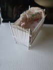 Mc Curly Dollhouse Miniature Baby Room Furniture Wicker Crib
