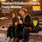 2 Pack Bleacher Chairs 35w Padded Heating Stadium Seats With 20000mah Power Bank