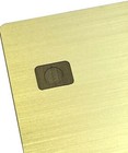 Heavy Metal Stainless Steel Credit Card Blank W  Chip Slot   Mag Strip Gold
