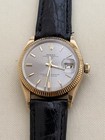 Vintage 1970s Rolex Oyster Perpetual Date Ref  1503 14k Gold W  Gray Dial 